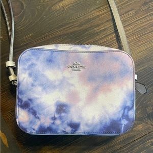 Coach crossbody tie dye purple/white/blue